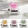 Solar Powered Rotating Crystal Lotus Figurine Car Air Fragrance Diffuser  Balconies