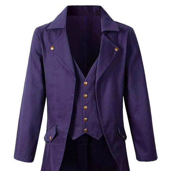 Приталенный смокинг с лацканом, с длинными рукавами, в стиле ретро, пиджак для платья, пиджак для костюма в средневековом стиле, одежда для праздничных вечеринок