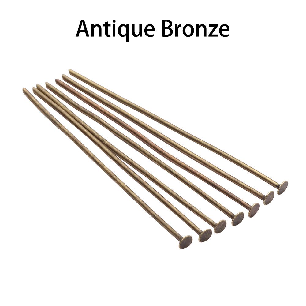 20 25 30 35 40 45 50 60 70 mm Metal Heads Eye flat Head Pin For DIY Jewelry Making Findings Accessories Bulk Wholesale Supplies