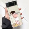 Милый Мультяшный Чехол Пара для Samsung Galaxy Z Flip 6 ZFlip 5 5G Samsung ZFlip 4 Z Flip 3 Чехол-сумка Ударопрочный Прозрачный Чехол
