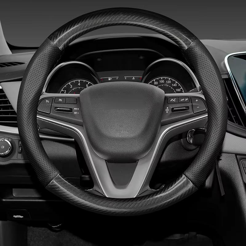 Нескользящая кожаная оплетка руля автомобиля из углеродного волокна для Honda Civic Accord Odyssey Fit CR-V HR-V Jazz City Breeze Jade Crider
