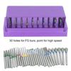 30pcs/Set Dental Diamond Burs Drill Disinfection Block High Speed Handpiece Burs Holder Aluminium Instrument Dentistry Tools