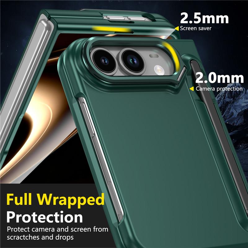 For iphone Duo 5G Case S Pen With Screen Glass Hinge Protection Cover For iphoneDuo Metal Lens Bracket Stand Holder Cover