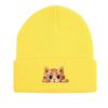 Cartoon Ginger Cat Winter Knit Cap Beanie, Animal Woman Cap Versatile Candy Color Sporting Pompom Beanies Knitted Hat Beanie