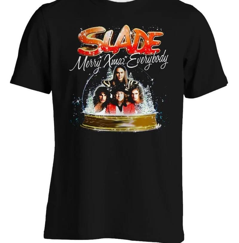 Футболка Slade band Merry Christmas Унисекс Черная Все Размеры от S до 5XL E32.19 Унисекс Футболка