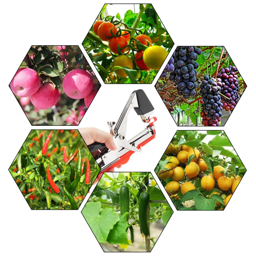 Модернизированная легкая машина для обвязывания растений томатной лентой для садовых овощей, винограда, огурцов, перца с ленточным штапельным инструментом для фруктового шпагата