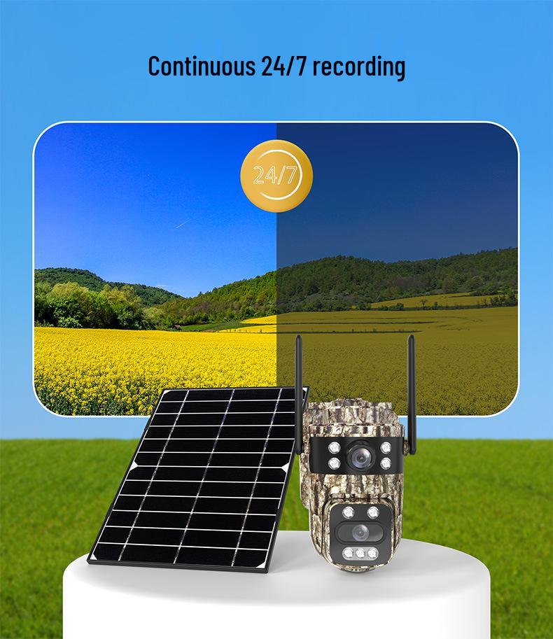 Camouflage Wireless Solar Camera with Remote Mobile Detection & Night Vision