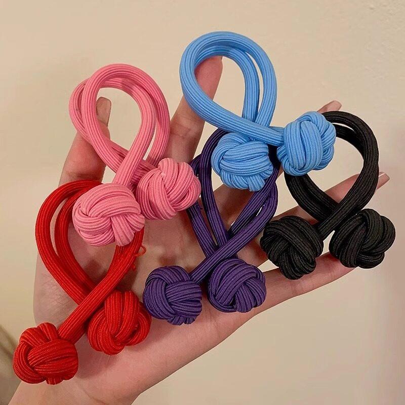 Multicolor Simple Hair Ring for Women High Ponytail Hair Tie Head Knotted Hair Rope High Elastic Thick Girl Scrunchies