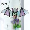 Halloween Hanging Glass Suncatcher Decoration Acrylic 2D Bat Ornament Gothic Car Rearview Mirror Decor for Home Window Wall Car