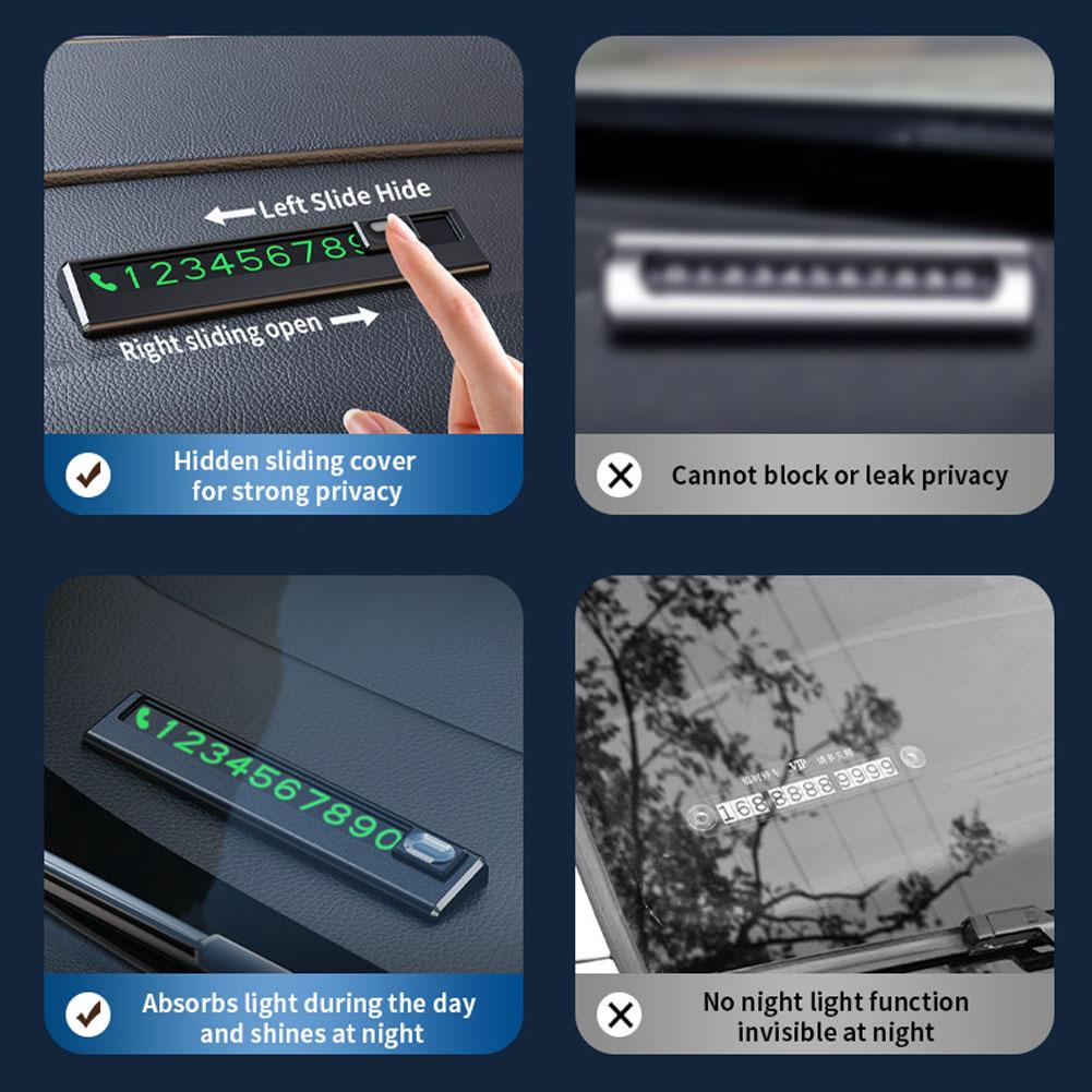 Универсальная карта временной парковки автомобиля, светящийся цифровой номерной знак автомобиля, знак временной парковки автомобиля, автомобильные аксессуары