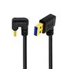 Xiwai Кабель USB Type C (папа-папа) для питания и передачи данных, с обратной ориентацией для и мобильных телефонов, угловой Type-A USB-C 3.0, 480 Мбит/с, черный, U-образный