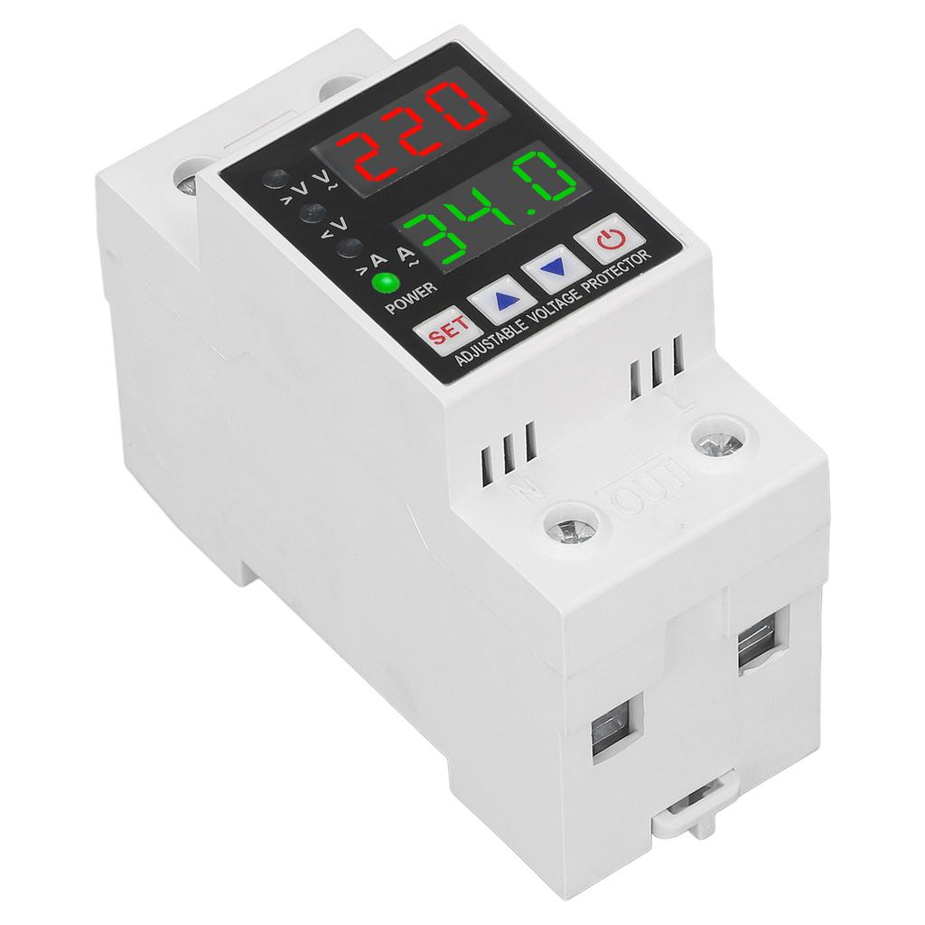 AC230V Защита от перенапряжения и пониженного напряжения Ограничение тока Задержка Автоматический сброс Переключатель Напряжение
