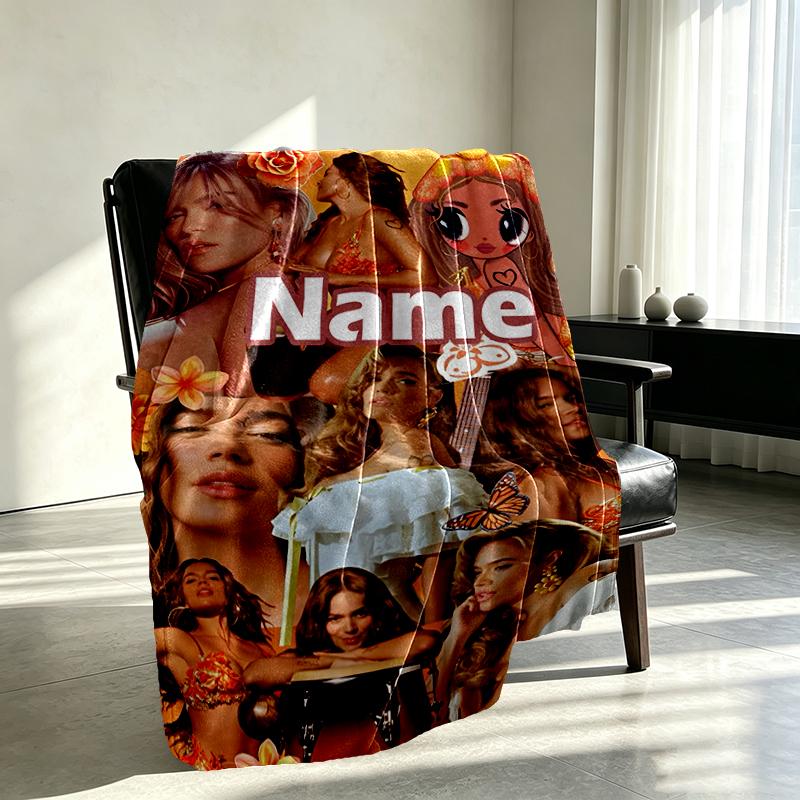 Custom Name Personalized Karol G Print Blanket, Home Decor, Bedroom, Sofa, Camping, Couch, Gifts for Birthday Christmas