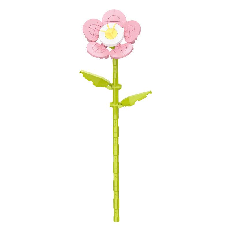Tulip Lego-Compatible Everlasting Flower Building Blocks: Puzzle Ornament Potted Plant Toy, Valentine's Day Rose Gift.