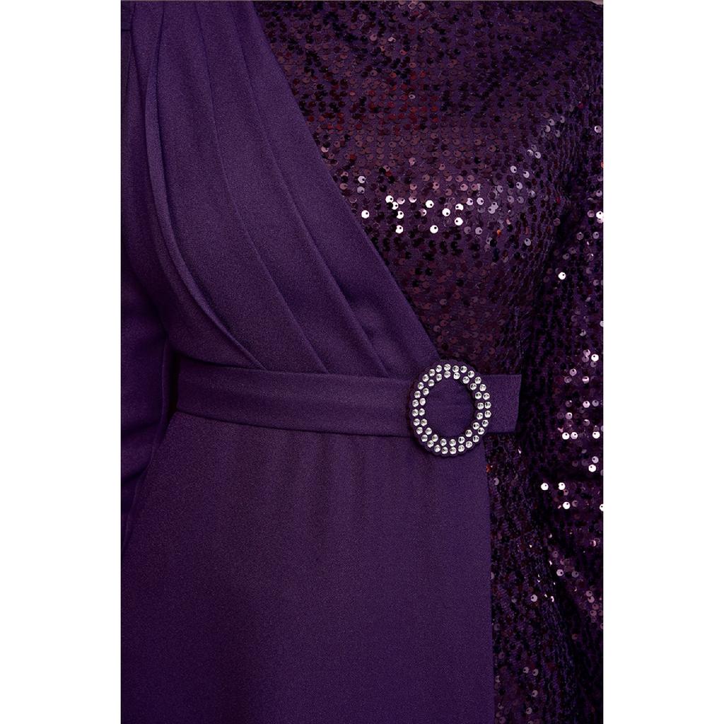 Женская одежда, вечернее платье, модное длинное вечернее платье из крепа с блестками и поясом, хиджаб 2516