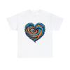 Unisex Adult T Shirt Cute Feather Heart Blue Orange Wings Streetwear Logo