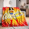 1 шт. Фланелевое одеяло Wonder Woman Мягкое, теплое и уютное для дивана, кровати, офиса и путешествий Универсальное всесезонное Подарок, Рождественский подарок