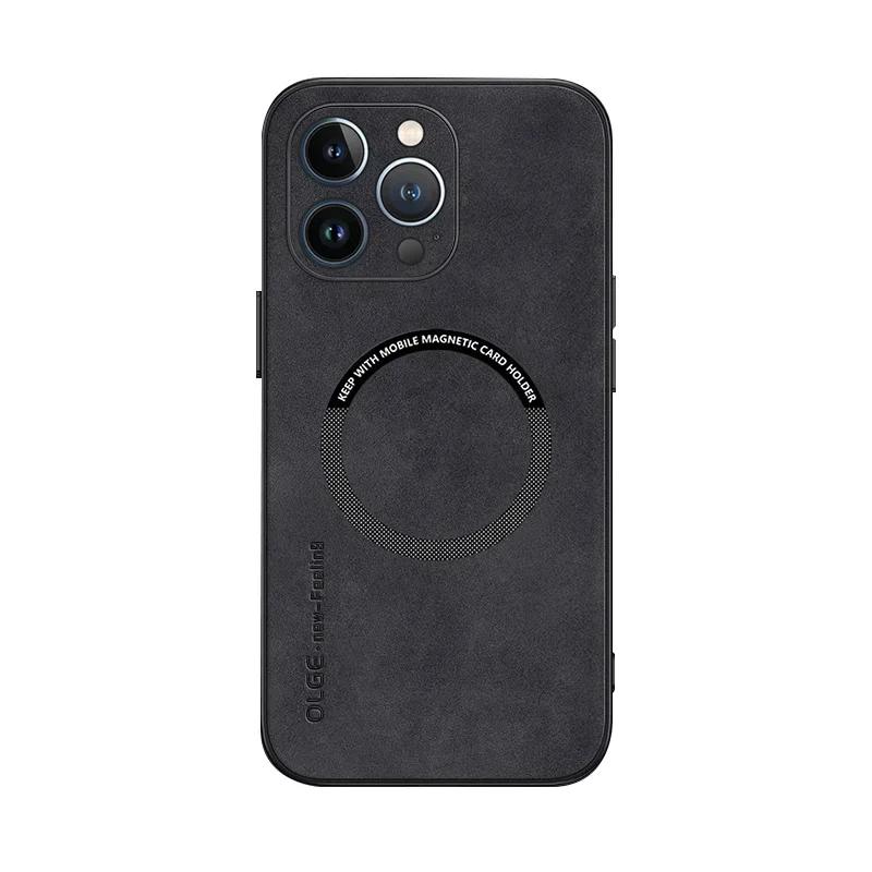 Роскошный магнитный кожаный чехол для iPhone 17 16 Plus 15 14 Pro Max 12 13 11 Air Phone Для Magsafe Беспроводная зарядка Мягкая крышка