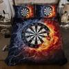 Dart Board Duvet Cover Set,Dartboard Bedding Sets Skin-friendly Lightning and Flame Comforter Cover Set Full Queen Size