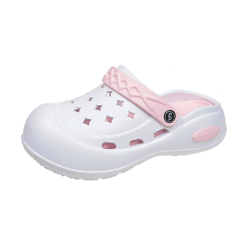 Thick-soled Hole Shoes Women's Outer Wear Increases 2025 Spring and Summer New Beach Sandals Non-slip Muffin Bag Head Slippers