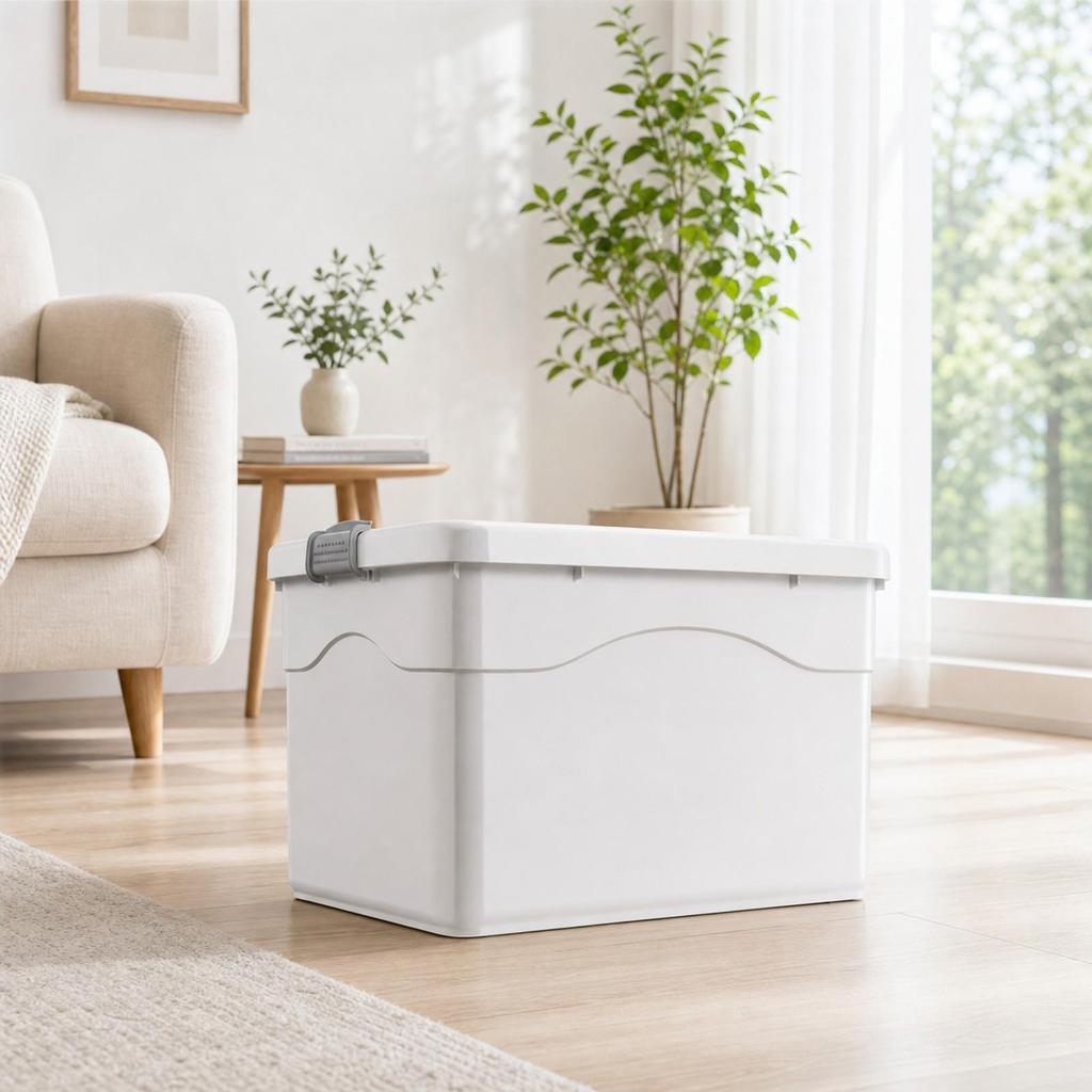 Storage Box with Wheels Dustproof Lid Long-Lasting for Moving