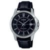 Standard Analog Leather Strap Black Dial Quartz MTP-V004L-1C Men's Watch