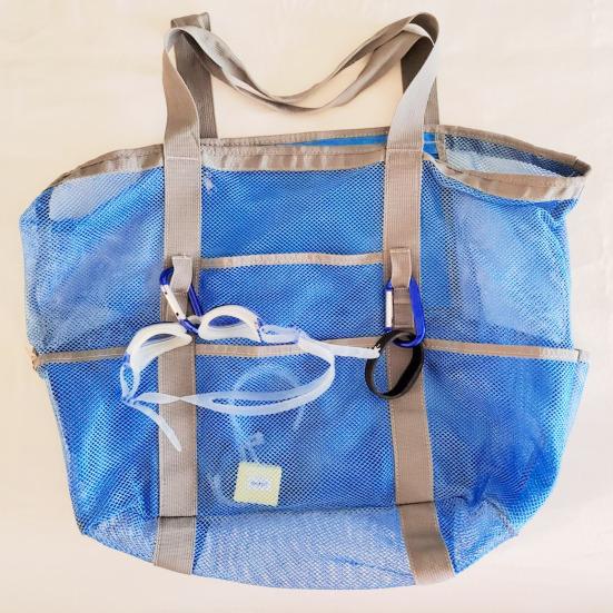 Beach Bag Hollow Mesh Drainage Large Capacity Multi Pockets Quick Dry Portable Shampoo Body Wash Soap