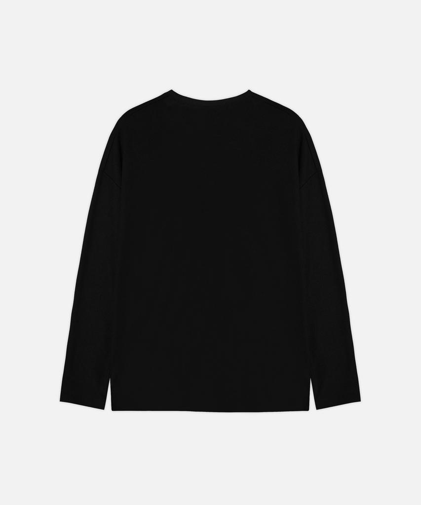 DRAW FIT Round Neck Knit T-Shirt [Black]