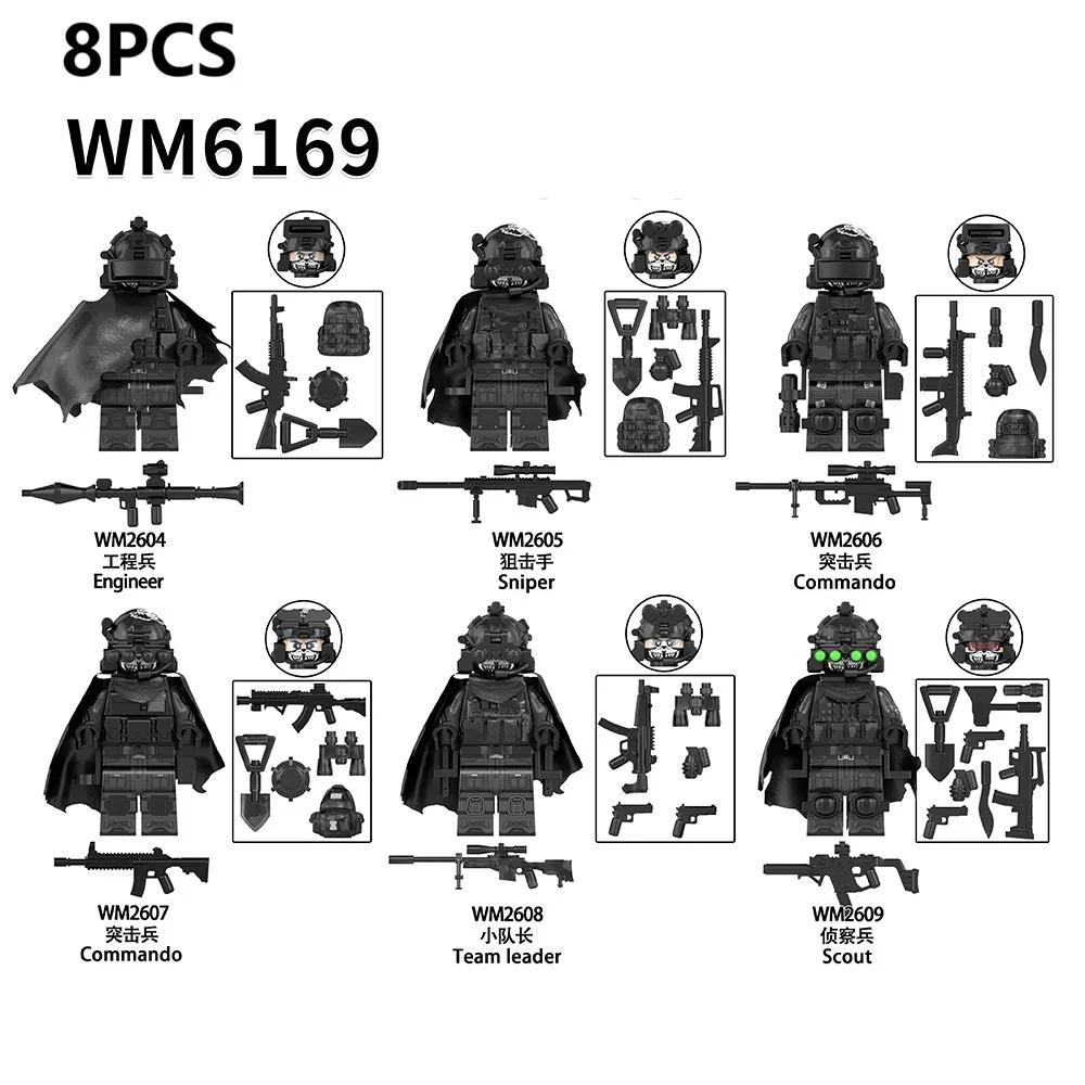 WM6147 WM6168 WM6169 Military Series SWAT Special Forces Building Block Commando Soldier City Police Cap Mini Action Figure Toys