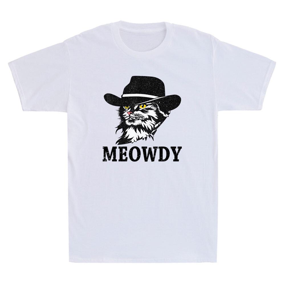 Meowdy Cat Shirt Funny Cowboy Cat Meme Humor Cats Lover Gift Retro Unisexs Tshirt