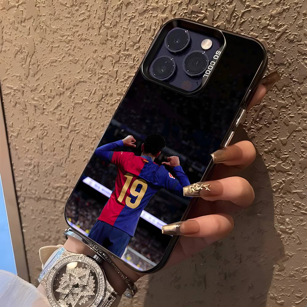 №19 Футбол L-Ламине Y-Ямальс Чехол для телефона Для iPhone 16,15,14,13,12,Pro,XS,Max,Plus,Mini,SE Черный Конфетный Матовый Ударопрочный Чехол