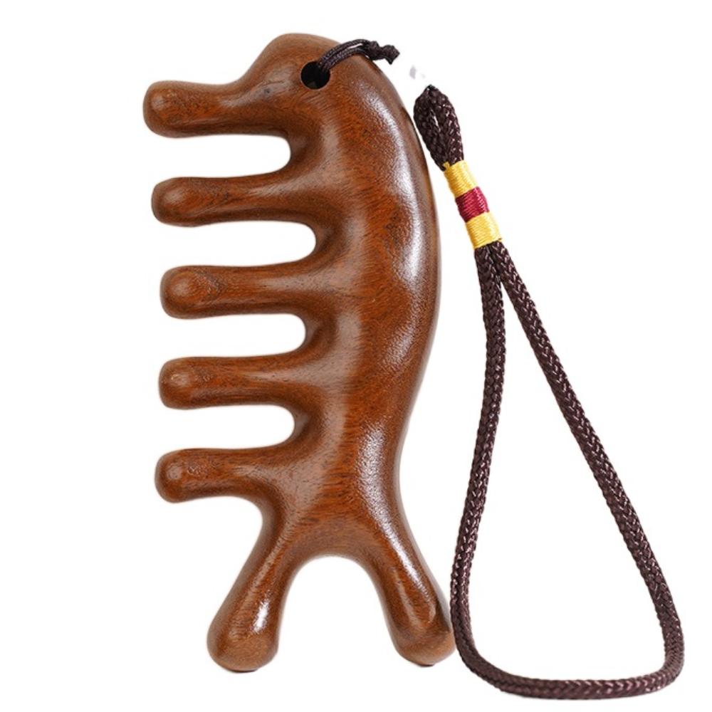 Подвесная массажная расческа для головы, многофункциональная массажная расческа для деревянной терапии, массаж тела