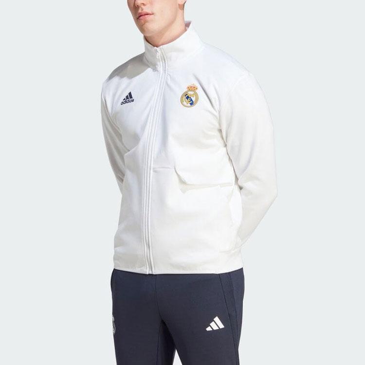 adidas Футбольная куртка с логотипом и воротником-стойкой, длинный рукав, мужская белая куртка HY0643