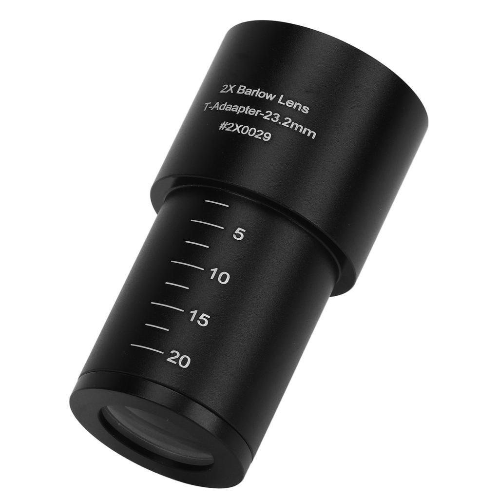 2X Multiplier Eyepiece Lens 23.2mm Universal Aluminum Alloy Body Microscope Objective Lens for Biological Microscope