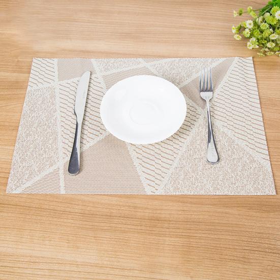 Yousheng Table Mat Anti-skid Absorbent PVC Geometric Pattern Insulation Pad for Dining Table