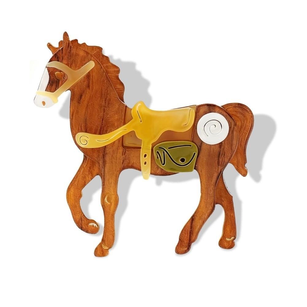 Elegant Horse Brooches Personality Pony Badge Pin Animal Zodiac Horse Pins Men Suit Accessories