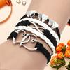 Bracelet Multiple Layer Anti-allergic Fashion Accessories Handmade Fashion Big Love Heart Pendant Braided Bracelet for Daily Wear