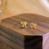 Cute Round Bead Bow Earrings for Women  Niche Design  New Ear-piercing Student Earrings
