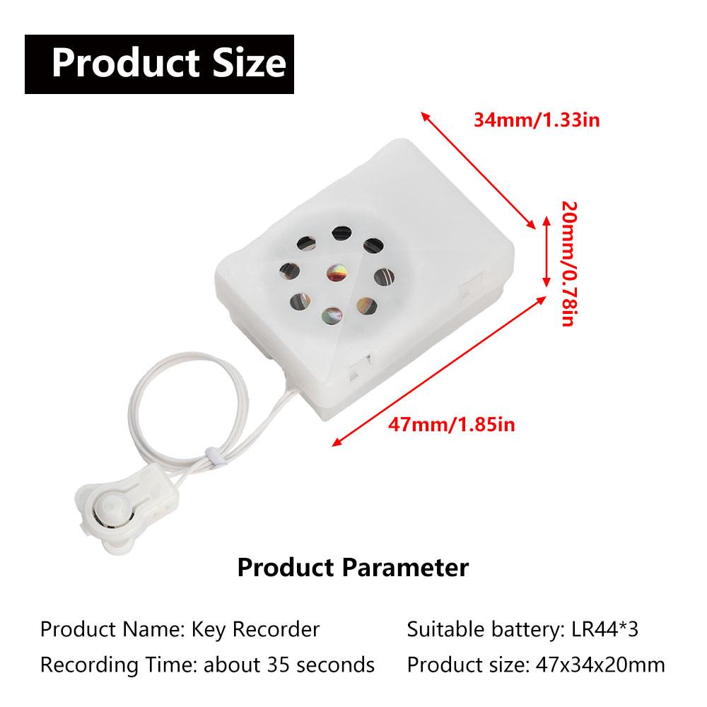 35 Seconds Recorder Key Recorder Plush Toy Voice Message Recordable Sound Module Clear Voice Recorder