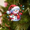 Cartoon Snowman Flat Acrylic Pendants Christmas Tree Ornament Car Decoration Merry Christmas New Year