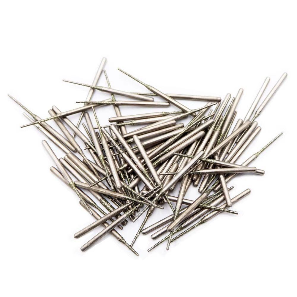10Pcs 2.35mm Shank Diamond Coated Drill Bits Grinding Burr Bits Glass Jade Amber Jewelry Diamond