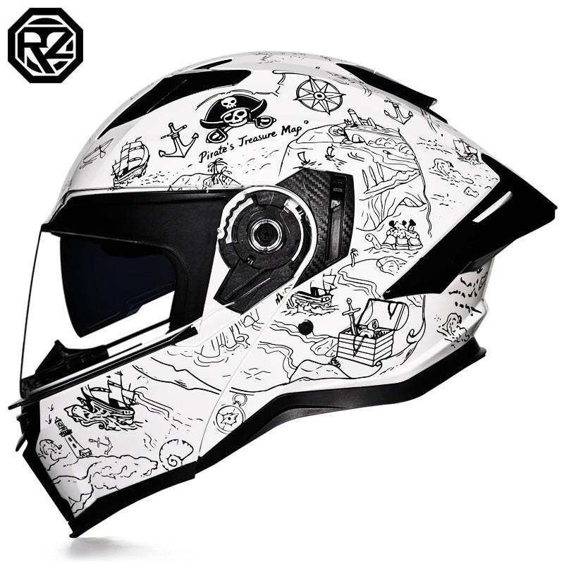 DOT ECE Certified Full Face Motorcycle Helmet Men Women ABS Shell Flip-Up Visor All-Season Use
