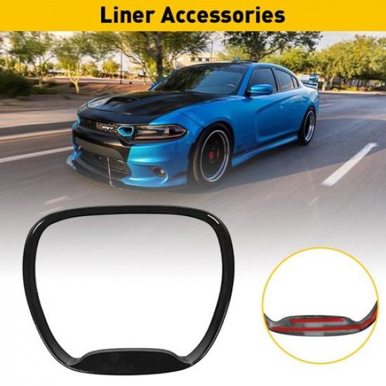Auxito Steering Wheel Cover Trim for Dodge Charger Challenger 2015- Black