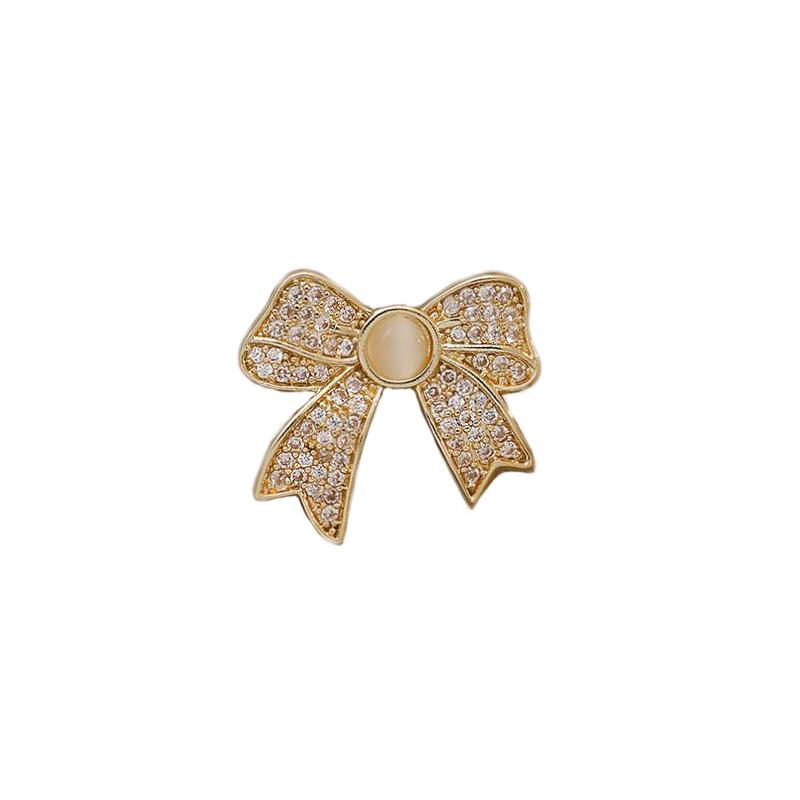 Bow Zircon Brooch Girls Collar Anti Light Button Fashion Pin Clothes Jewelry Accessories for Women Corsage Birthday Gifts