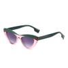 Cat Eye Ladies Shades Small Frame Dual Color Classic Shades Brand Designer Patchwork Colorful Vintage Women Sun Glasses