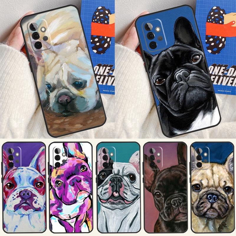 Watercolor French Bulldog Painting For Samsung Galaxy A05 A06 A16 A54 A34 A14 A55 A35 A15 A53 A33 A13 A22 A32 A52 Phone Case