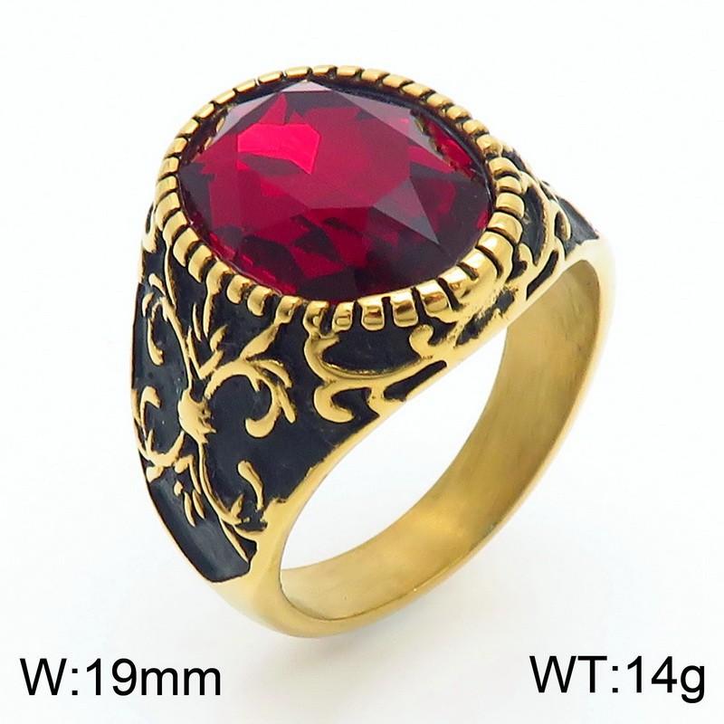 Source Retro Viking Jewelry, Palace Style Luxury Gemstone Engraved Stainless Steel Men'S Ring