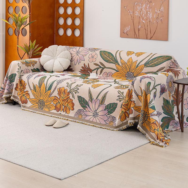 Funda Sofa Home Синель Гавайи Цветок Диван Коврик Пледы Всесезонный Кемпинг Пикник Чехол Диван Чехол
