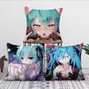 Аниме виртуальный идол H-Hatsune Girl M-Miku наволочка для подушки Гостиная Изголовье Офис Спальня Подушка Диван Подушка для сна