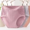 XL-5XL Women's High Waist Cotton Underwear Soft Brief Panties Full Coverage Women's Double-sided Lace Jacquard Underwear Underpants Briefs